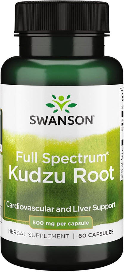 Swanson Full Spectrum Kudzu Root - Herbal Supplement (60 Capsules, 500mg) - 3 Pack