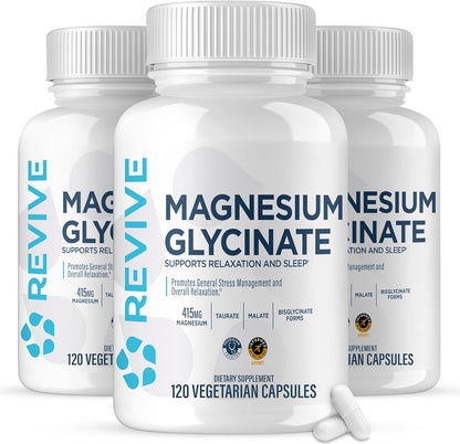 Revive MD Pure Magnesium Glycinate 200mg – Food Supplement for Muscle and Nervous System Health