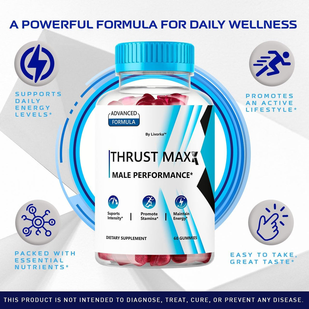 Thrust Maxx Gummies – Official ThrustMaxx Men's Supplement, All Natural Performance and Energy Support, 60 Gummies - görsel 2
