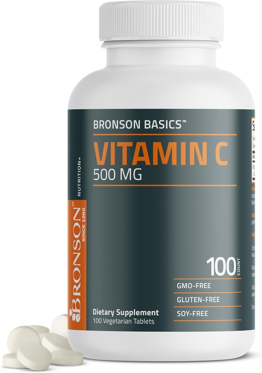 Bronson Vitamin C 500 mg – Immune Support & Antioxidant – Non-GMO Vegetarian Tablets, 100 Count - görsel 1