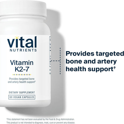 Vital Nutrients Vitamin K2-7 MK7 – Vegan Supplement for Bone and Blood Vessel Health – 60 Capsules