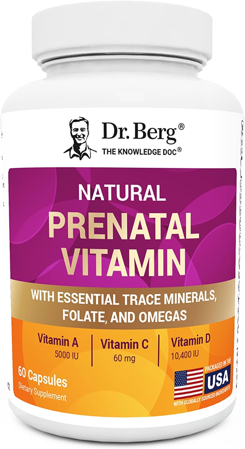 Dr. Berg Natural Prenatal Vitamins - Prenatal Multivitamin with Folate, Omegas & Superfoods (60 Capsules) - görsel 1