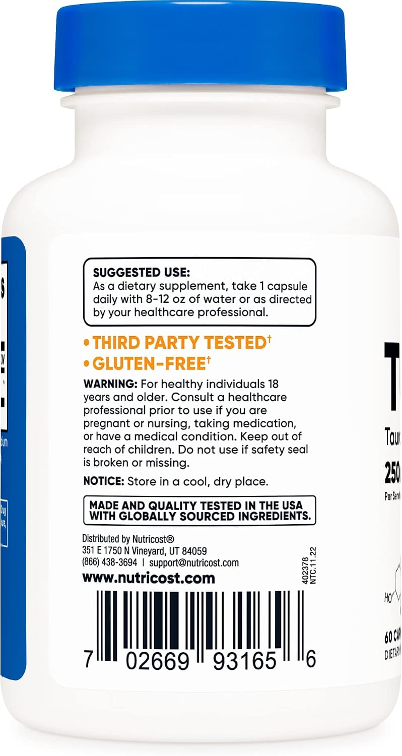 Nutricost TUDCA 250mg – 180 Capsules (3 Bottles) - görsel 2