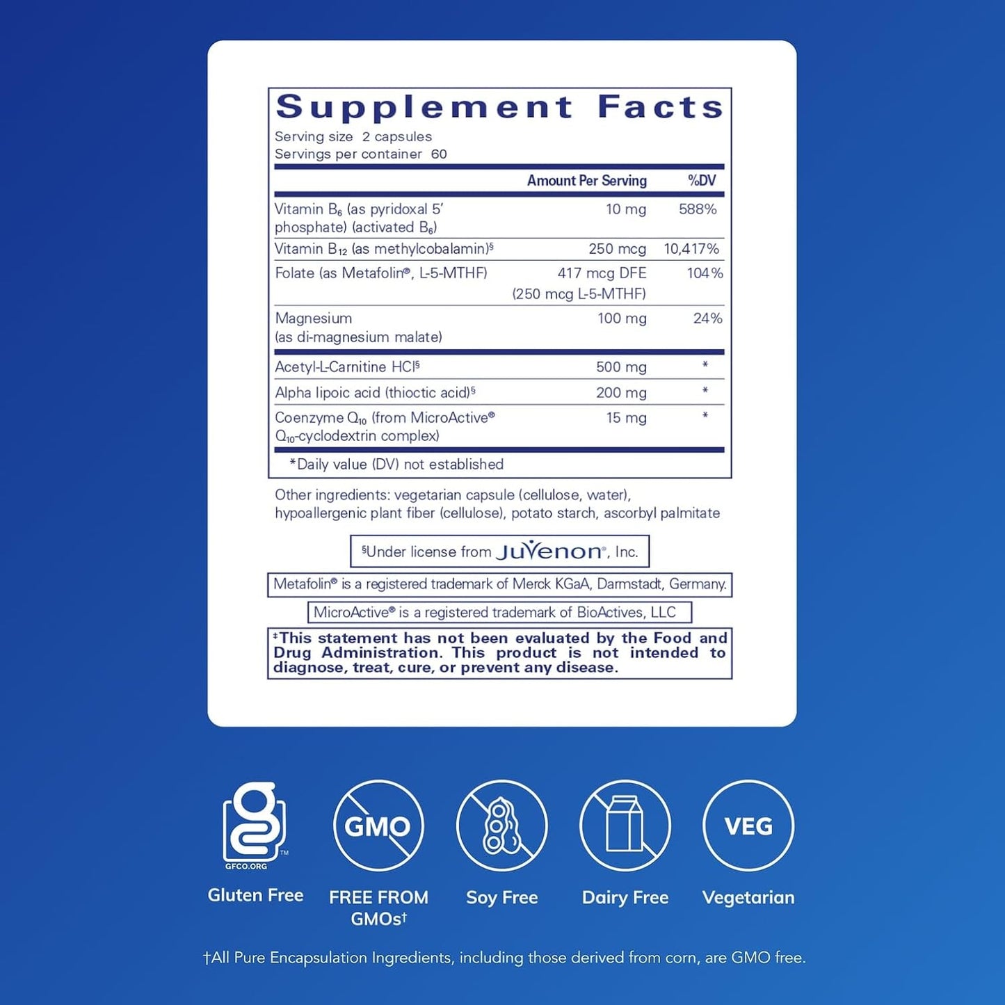 Pure Encapsulations Revita-Age Nerve – Hypoallergenic Food Supplement for Nerve, Cardiovascular & Neurocognitive Support (120 Capsules) - görsel 2