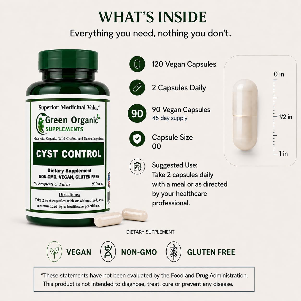 Green Organic Supplements Breast Cyst Support - 90 Vegetable Capsules - görsel 8