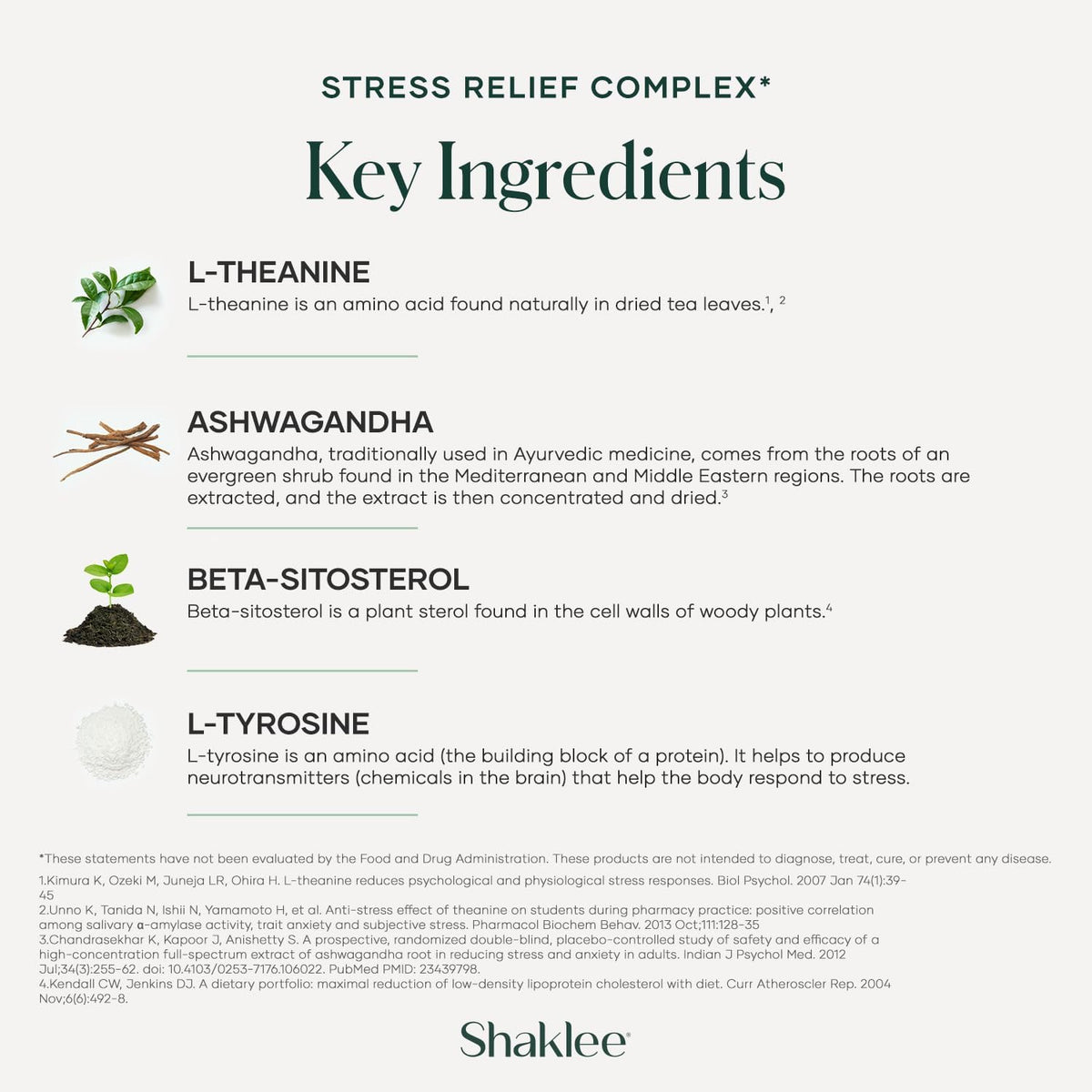 Shaklee Stress Relief Complex - Calming Blend of L-theanine, Ashwagandha, Beta-sitosterol, and L-tyrosine - 30 Caplets - görsel 6