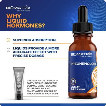 BioMatrix Pregnenolone Supplement – Sublingual Micronised Liquid (30 ml)