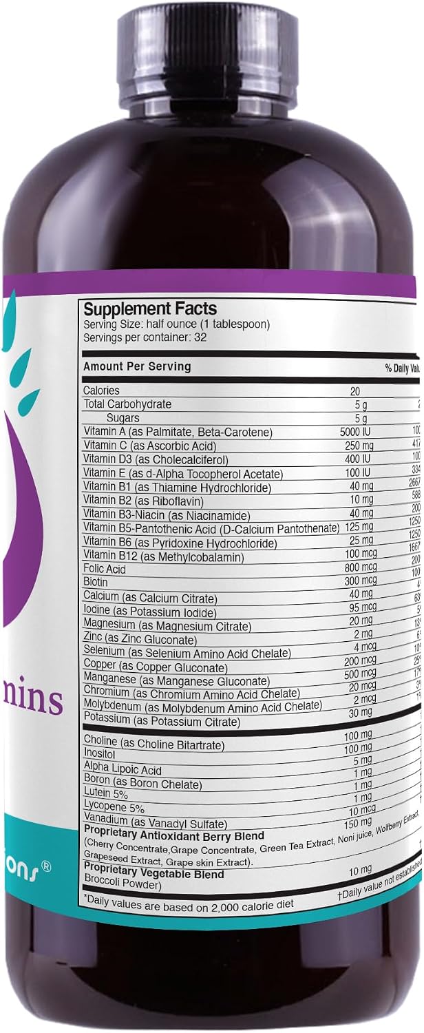Life Solutions Super Multivitamins and Minerals - High Potency Liquid Vitamins, 946 ml - görsel 4