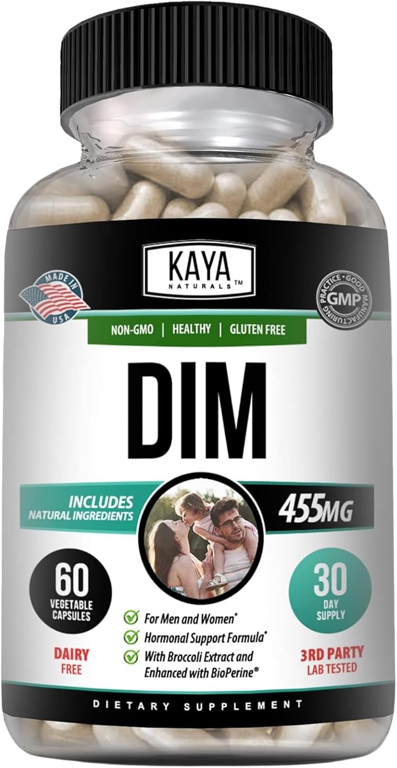 Kaya Naturals DIM Ultra | Hormonal Support Supplement with Broccoli Extract & BioPerine – 60 Vegetable Capsules - görsel 1