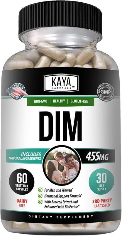 Kaya Naturals DIM Ultra | Hormonal Support Supplement with Broccoli Extract & BioPerine – 60 Vegetable Capsules