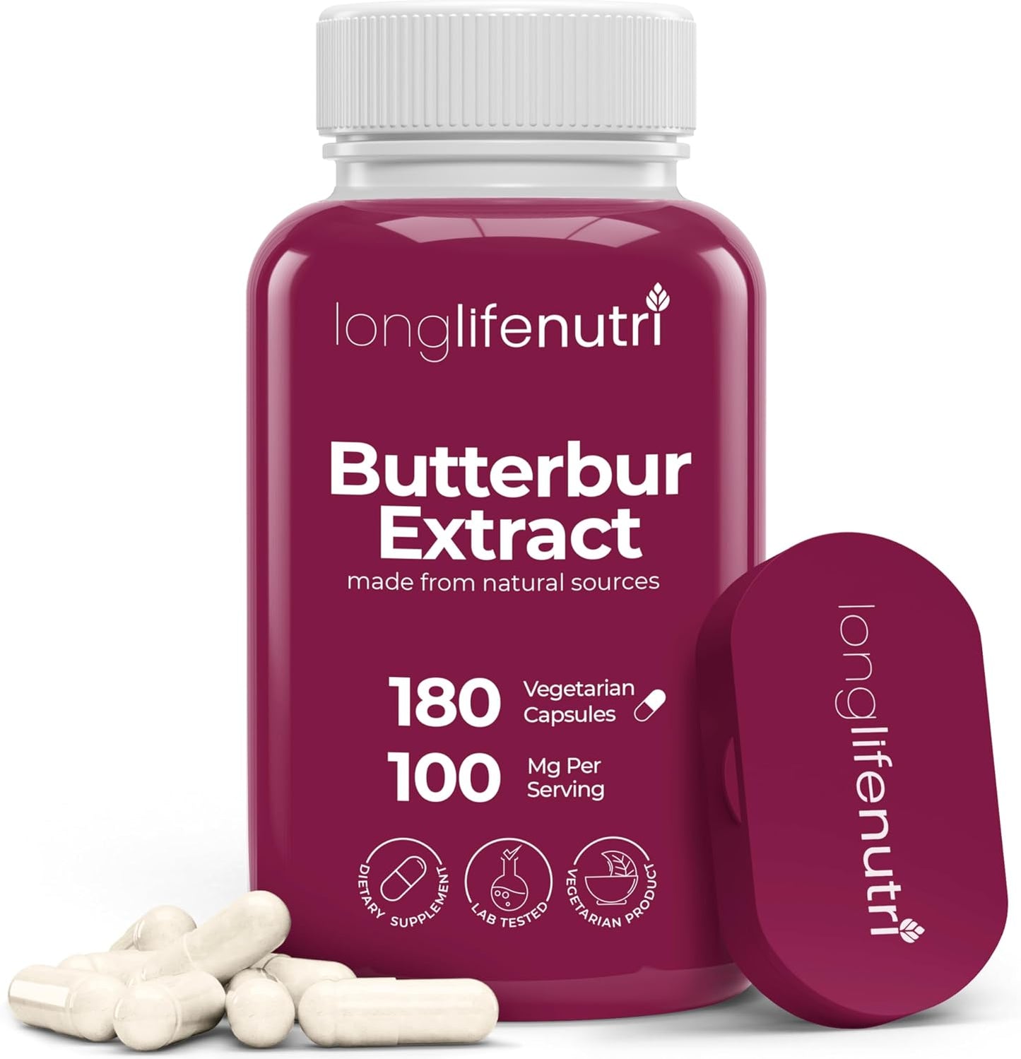 LongLifeNutri Butterbur Extract 100mg – 180 Vegetarian Capsules - görsel 1