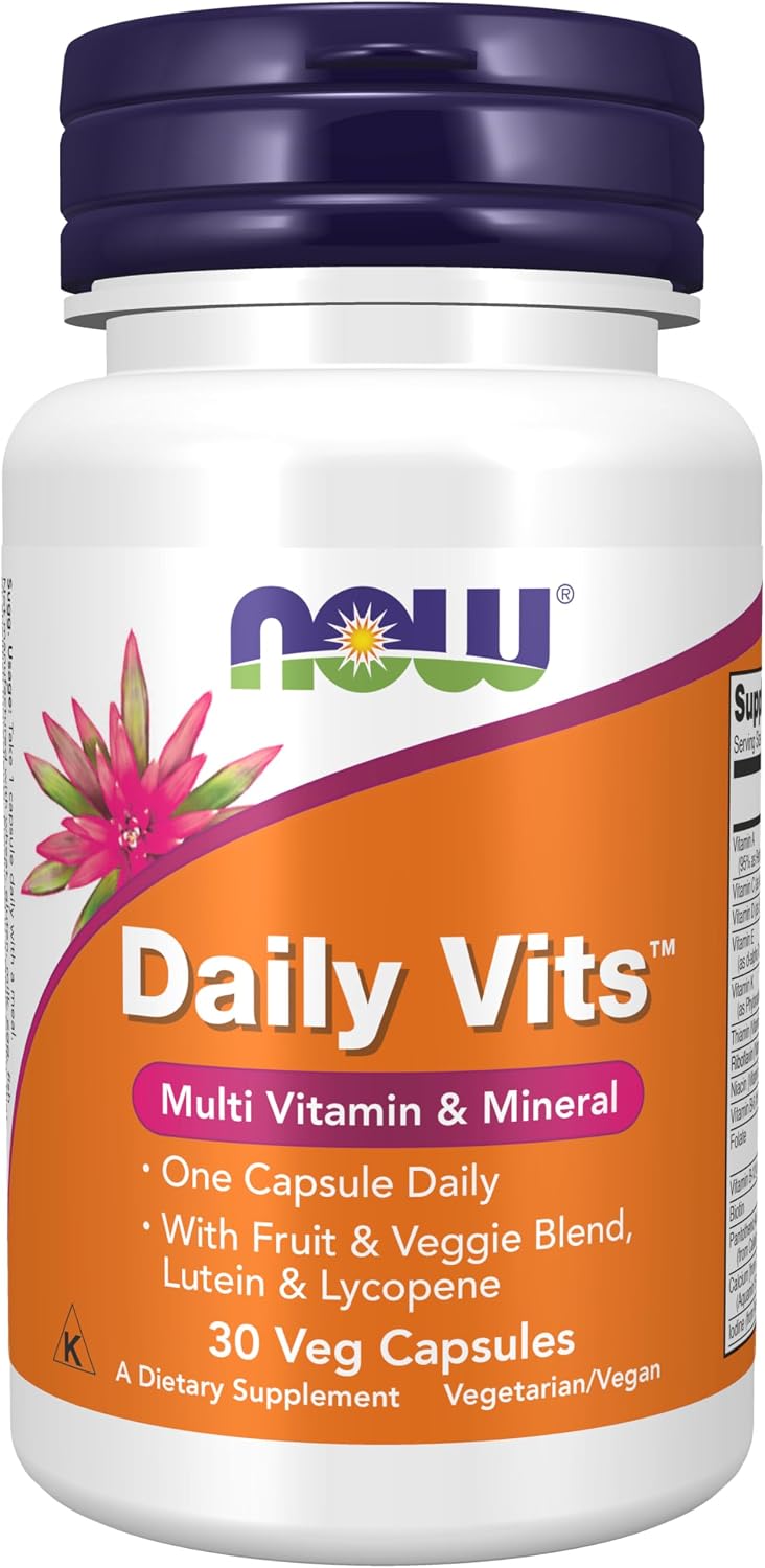 NOW Foods Daily Vits with Fruit & Veggie Blend, Lutein and Lycopene - 120 Veg Capsules - görsel 10