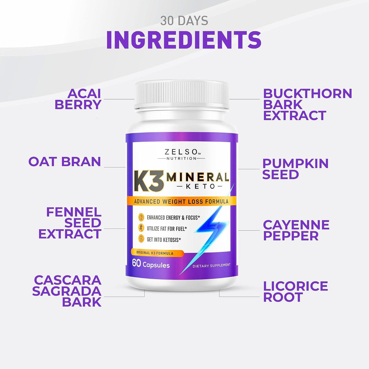 ZELSO K3 Mineral Weight Loss Pills (2 Pack) - 2 Months Supply - görsel 2