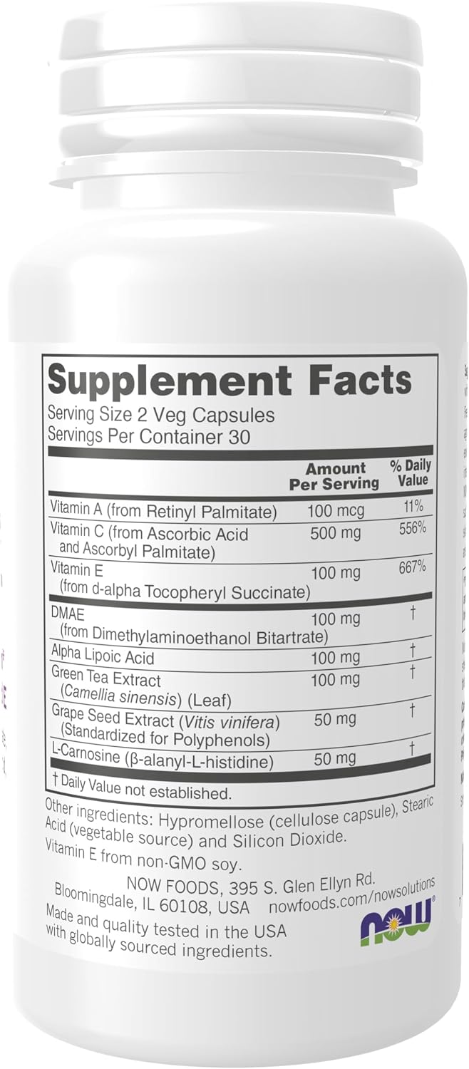 NOW Foods Solutions Wrinkle Rescue Capsules - Targeted Blend with Vitamins A, C and E - görsel 2