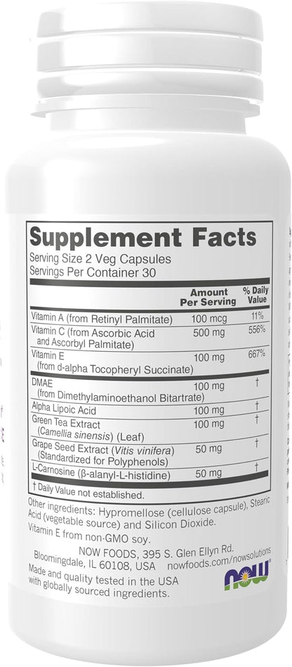 NOW Foods Solutions Wrinkle Rescue Capsules - Targeted Blend with Vitamins A, C and E