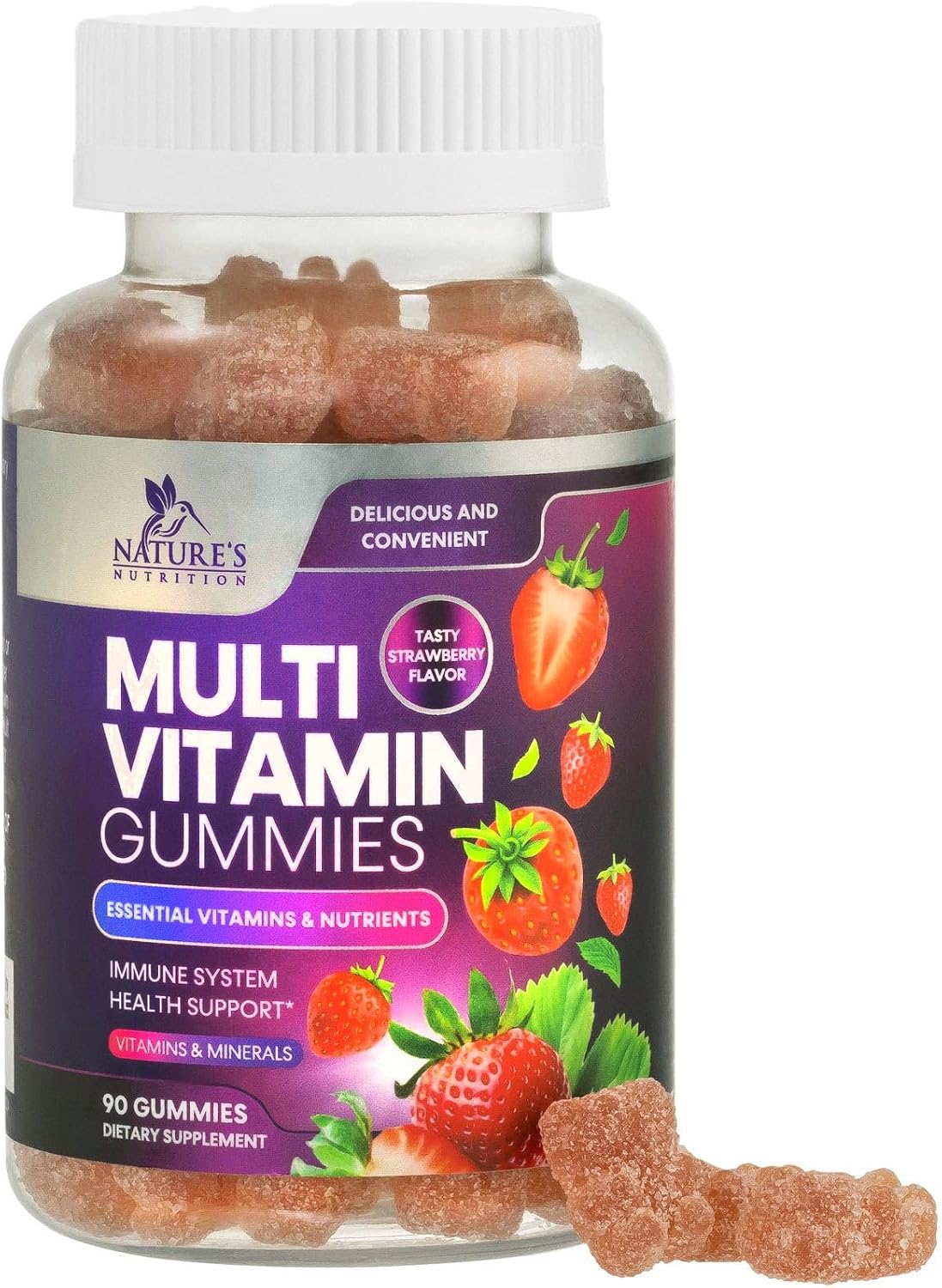 Multivitamin Gummies for Adults - Daily Adult Multivitamins Gummy with Vitamins A, C, D, B12 for Women & Men, Immune Support Supplement - 90 Gummies - görsel 1