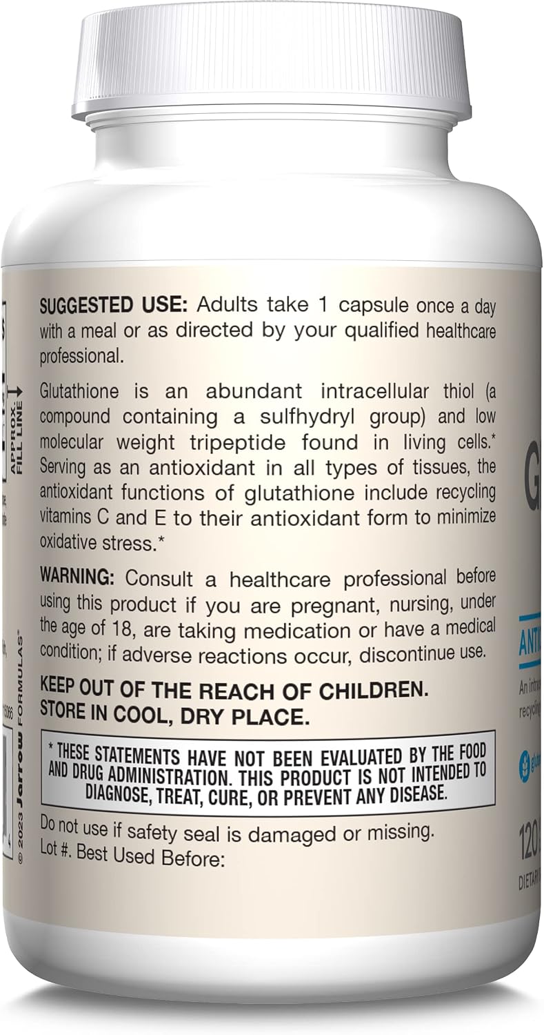 Jarrow Formulae Glutathione Reduced 500 mg – 120 Vegetarian Capsules - görsel 9