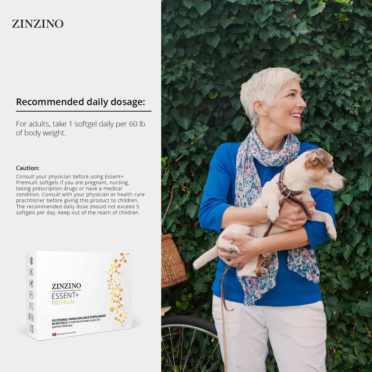 Zinzino - Essent+ Premium, Advanced Polyphenol Omega Balance with Fish Oil, Glycerine, Cold-Pressed Extra Virgin Olive Oil, Vitamin D - 60 Softgels - görsel 6