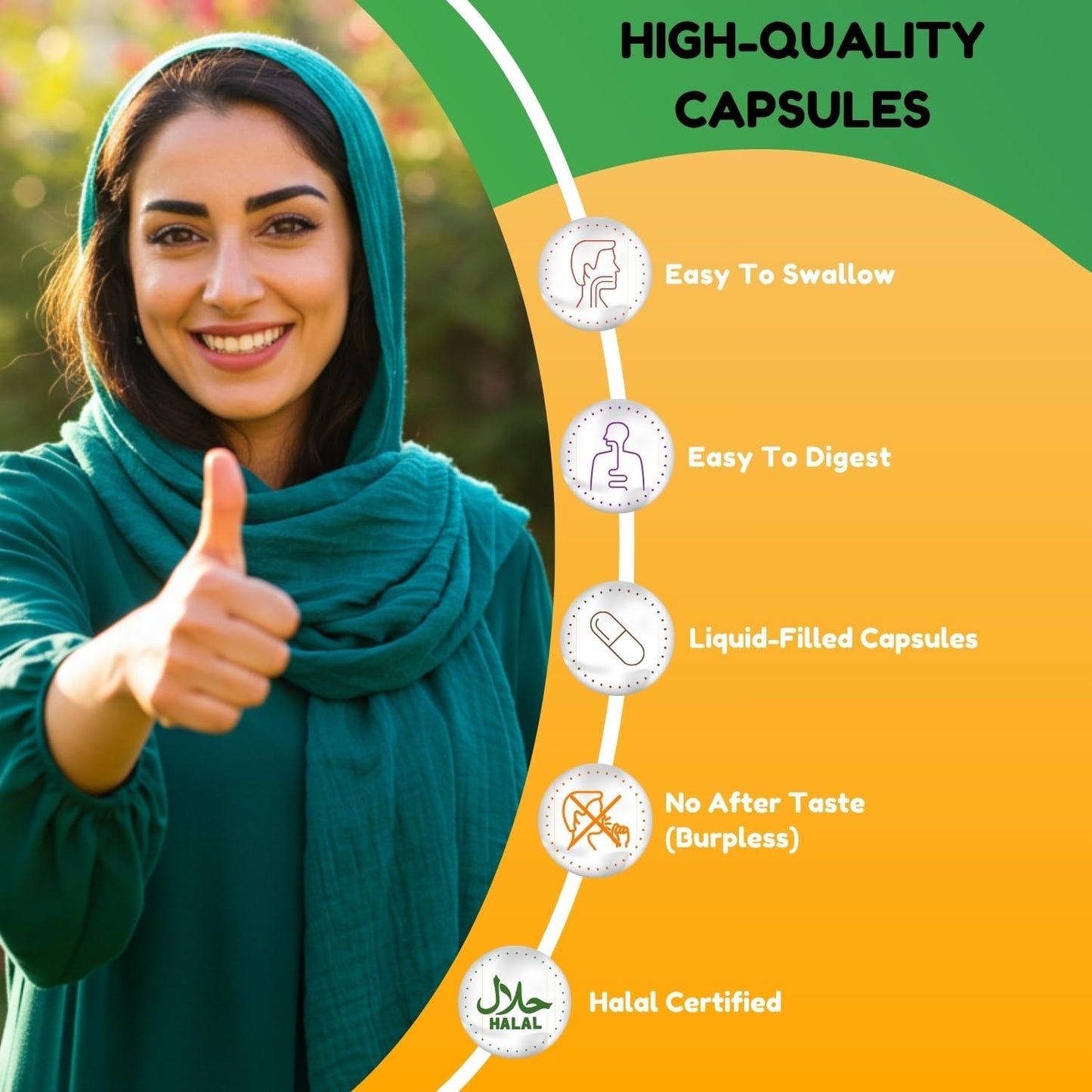 SHIFAA NUTRITION Halal Multivitamin for Women, Men & Adults – 30 Liquid Capsules with Iron, CoQ10, and 42 Fruits & Vegetables - görsel 6