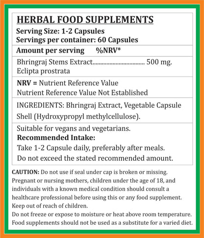 Bhringraj Capsules 500 mg, 60 Capsules (Pack of 4)