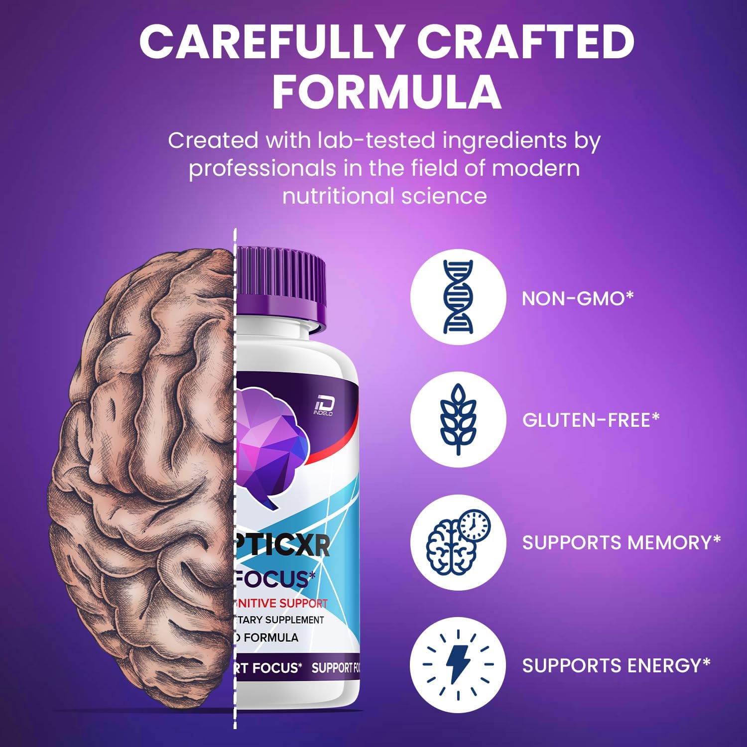 SynapticXR Brain Supplement Capsules – Synaptic XR All-Natural Maximum Strength Formula for Focus Pills, SynapticXR Support and Reviews (1 Pack – 60 Capsules) - görsel 4