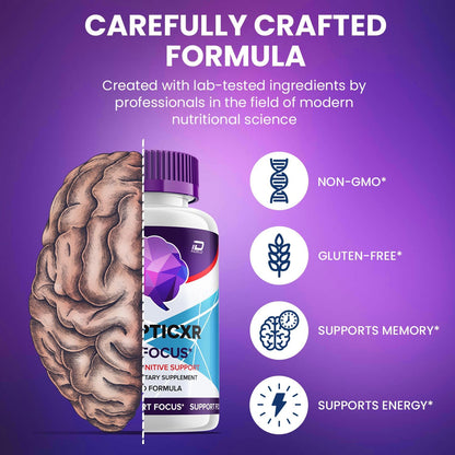 SynapticXR Brain Supplement Capsules – Natural Memory and Focus Formula (2-Pack, 120 Capsules)