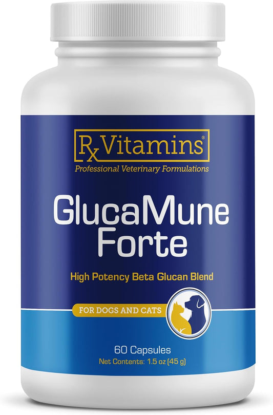 Rx Vitamins GlucaMune Forte - Immune Support Supplement with Beta Glucan for Dogs and Cats - Strengthens Natural Defences for Overall Health - 60ct