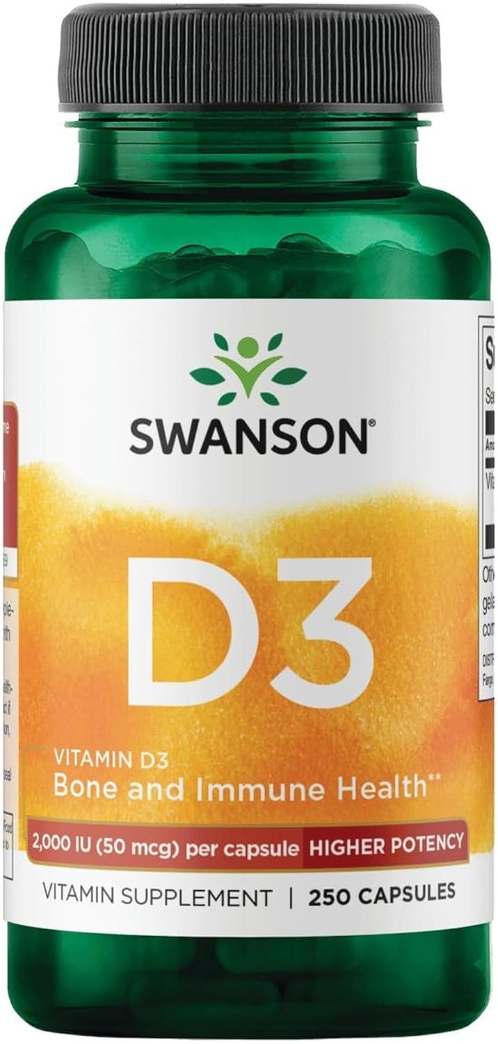 Swanson Higher Potency Vitamin D-3 2000 IU (50 mcg) - 250 Capsules - görsel 1