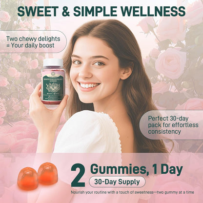 LanranBee Premium Feminine Balance Gummies - Vaginal Probiotic for Women - pH Balance & Immune Support - Hawaiian Pineapple Flavour - 60 Count