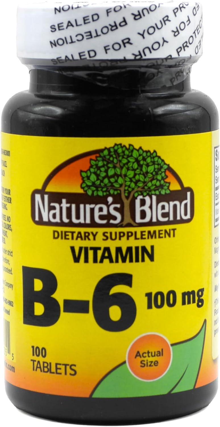 Nature's Blend Vitamin B-6, 100 mg, 100 Tablets - görsel 1
