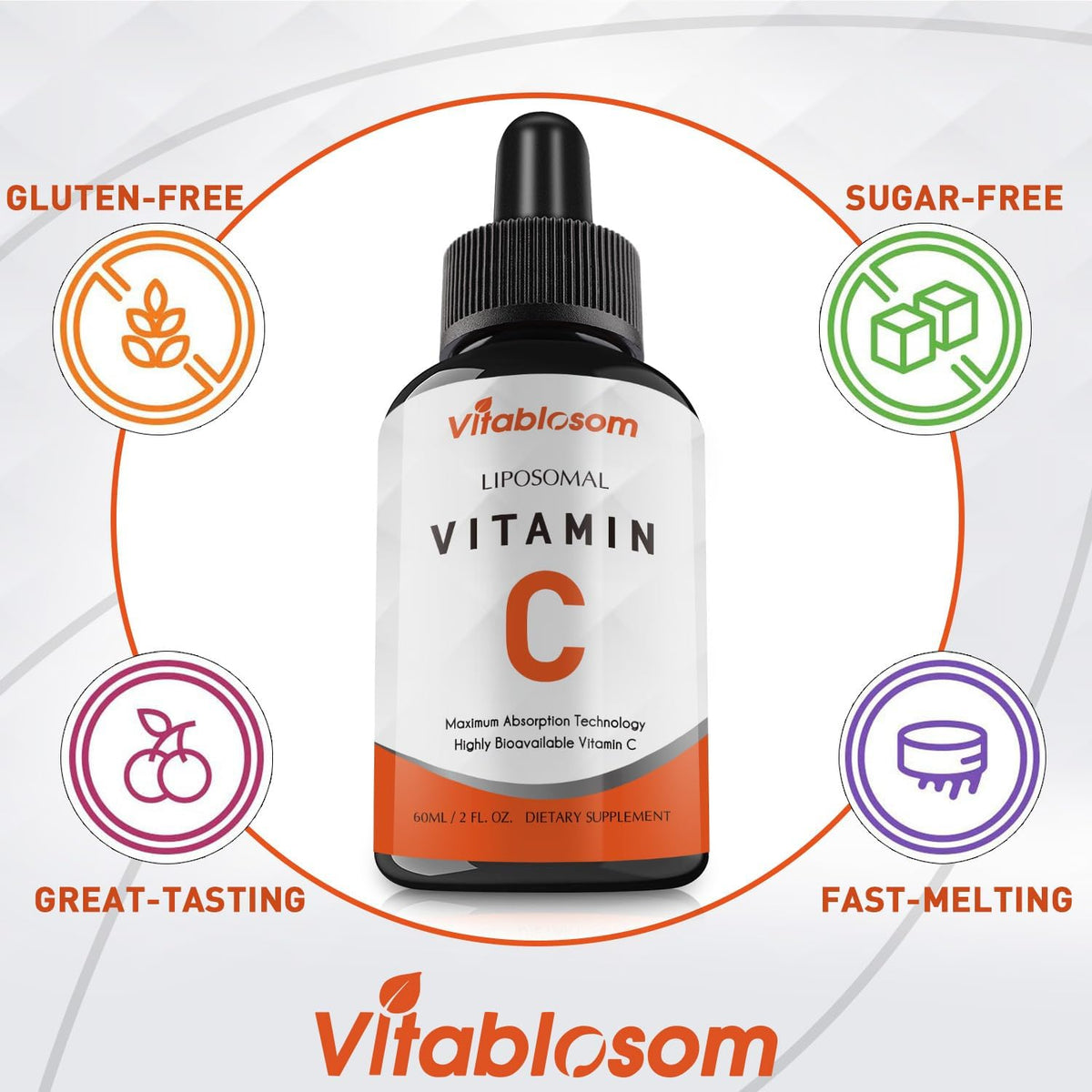 Vitablosom Liposomal Vitamin C 2000mg Liquid, 60ml (10 Bottles) - görsel 4