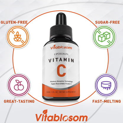 Vitablosom Liposomal Vitamin C 2000mg Liquid - High Absorption Immune and Antioxidant Support, 60ml (4 Bottles)