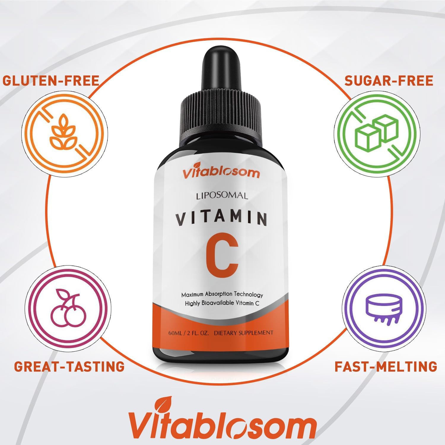 Vitablosom Liposomal Vitamin C 2000mg Liquid – High Absorption Immune Support, 6 Bottles (60ml Each) - görsel 4