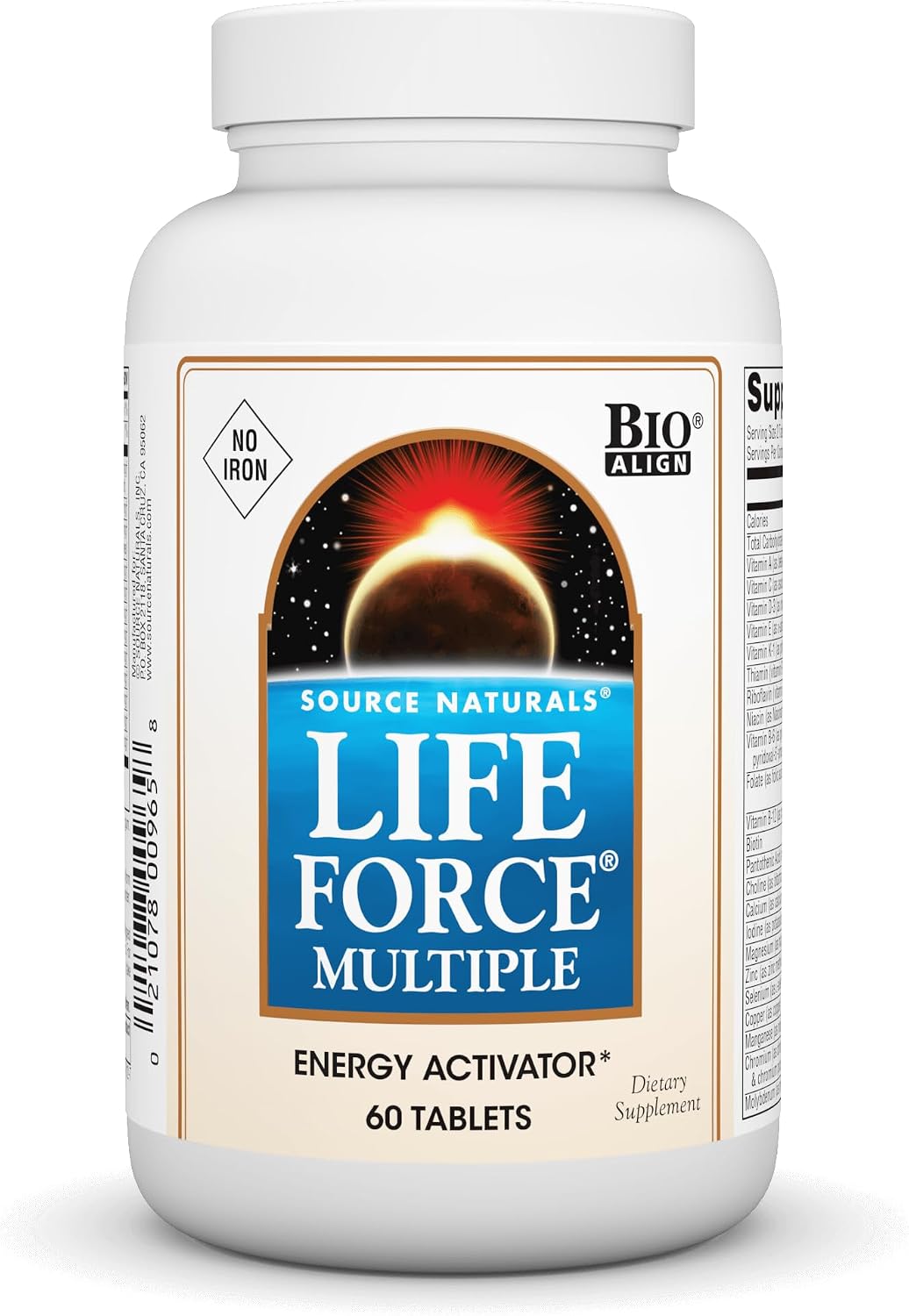 Source Naturals Life Force Multiple Iron-Free Multivitamin - High Potency Daily Supplement with Essential Nutrients, 60 Tablets - görsel 1