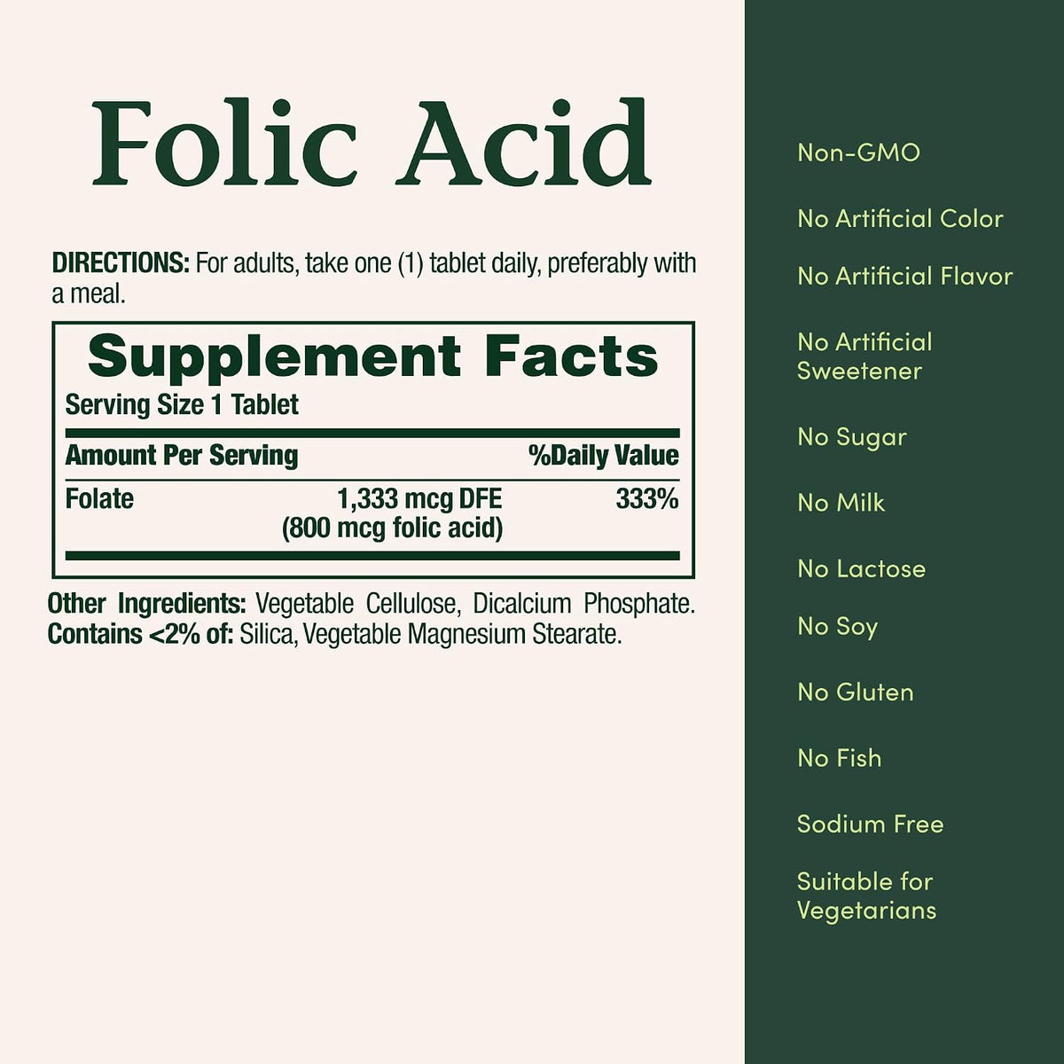 Nature's Bounty Folic Acid 800 mcg, 250 Tablets - görsel 5