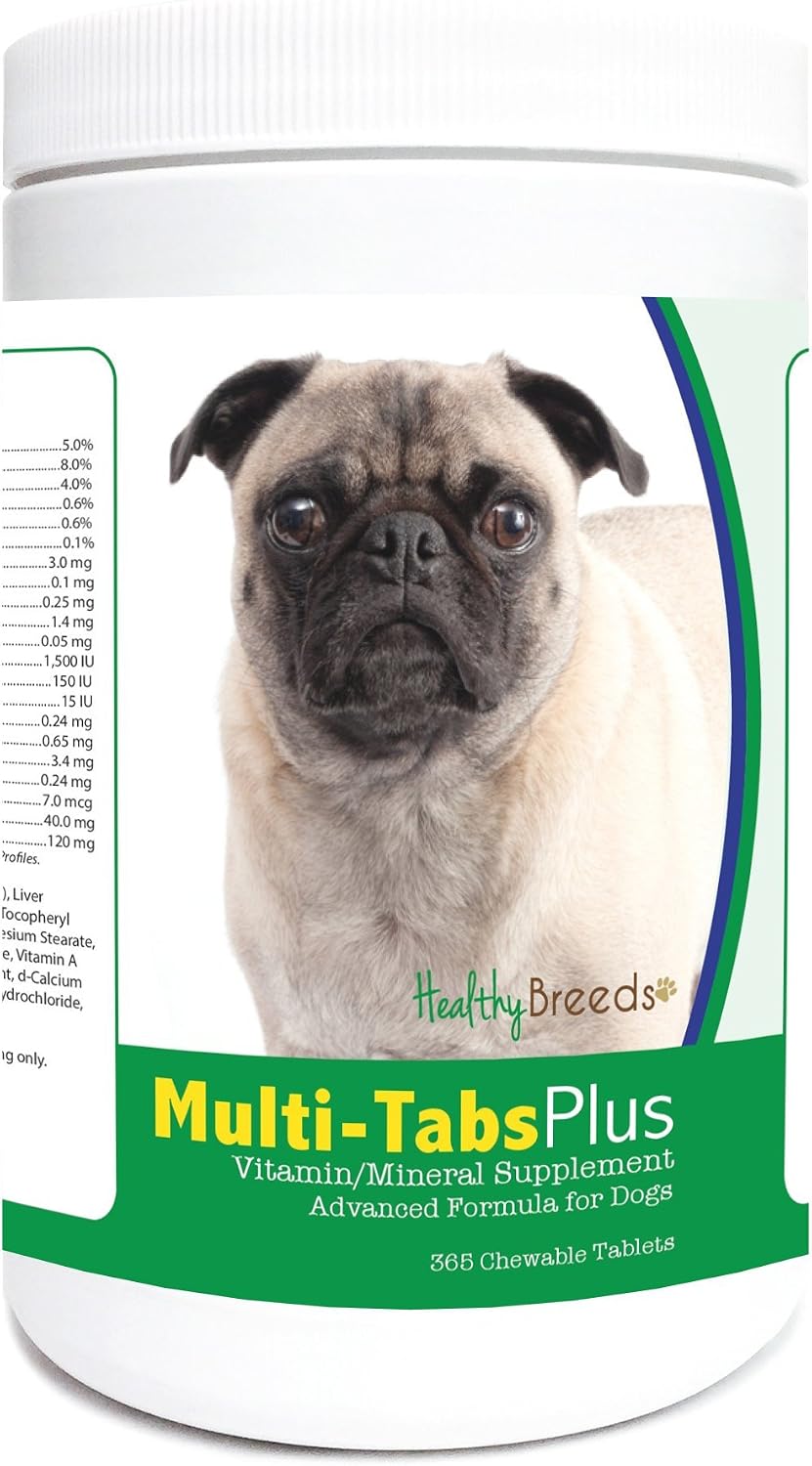 Healthy Breeds Pug Multi-Tabs Plus Chewable Tablets 365 Tablets - görsel 1