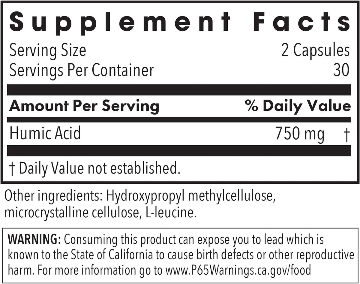Allergy Research Group Humic Acid – 750 mg – 60 Capsules - görsel 2