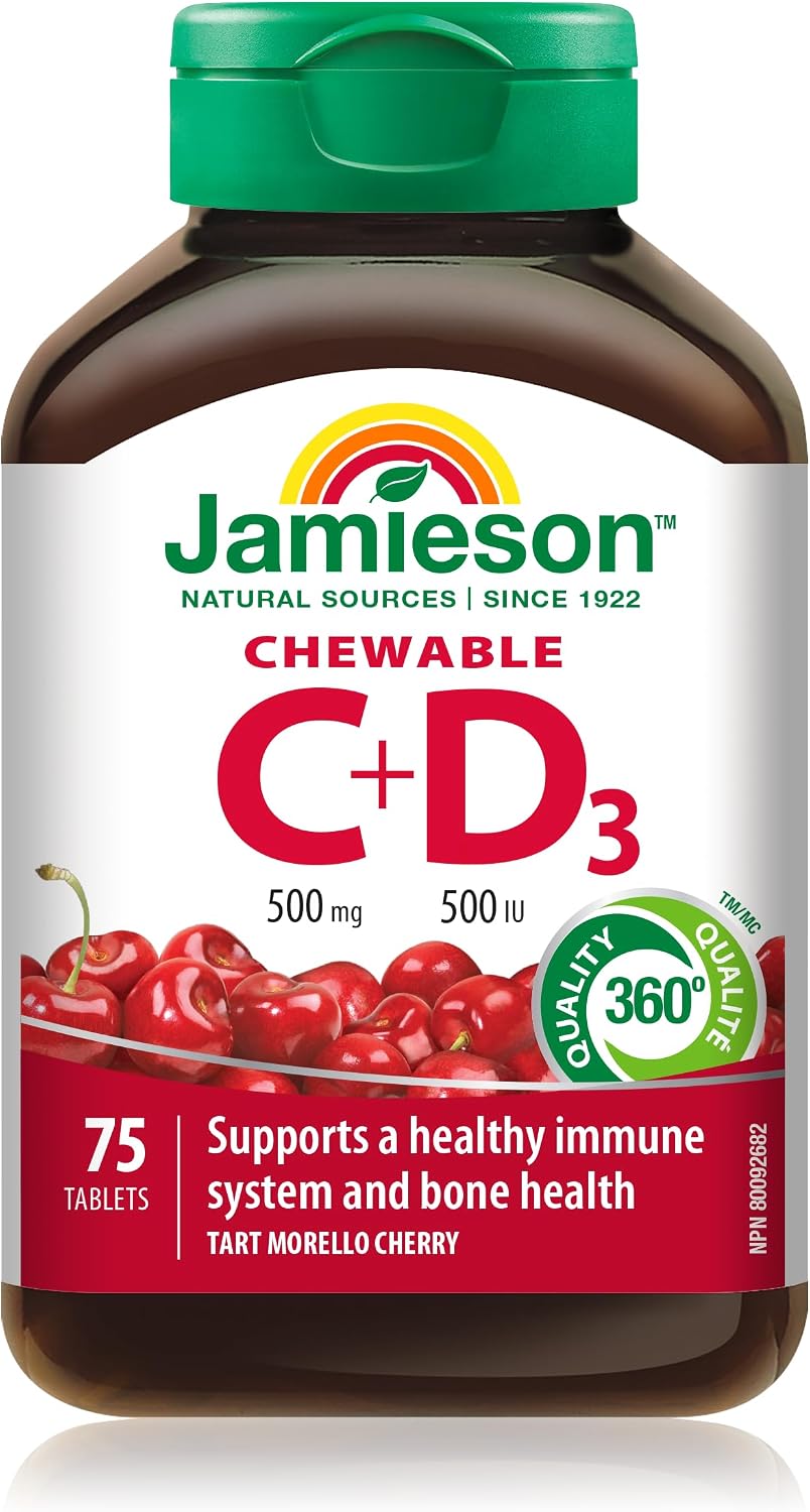 Jamieson Vitamin C + D Chewable, 75 Tablets - görsel 1