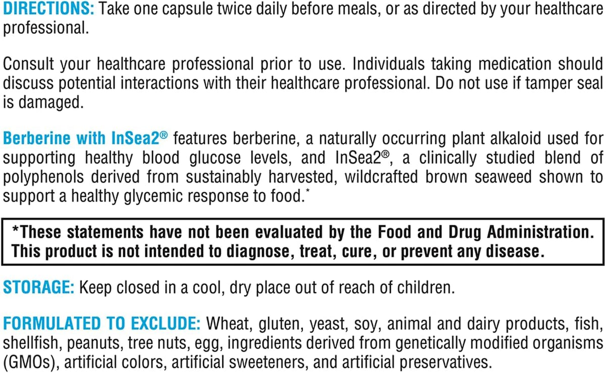XYMOGEN Berberine with InSea2 - Cellular Metabolic & Immune Support - 60 Capsules - görsel 6