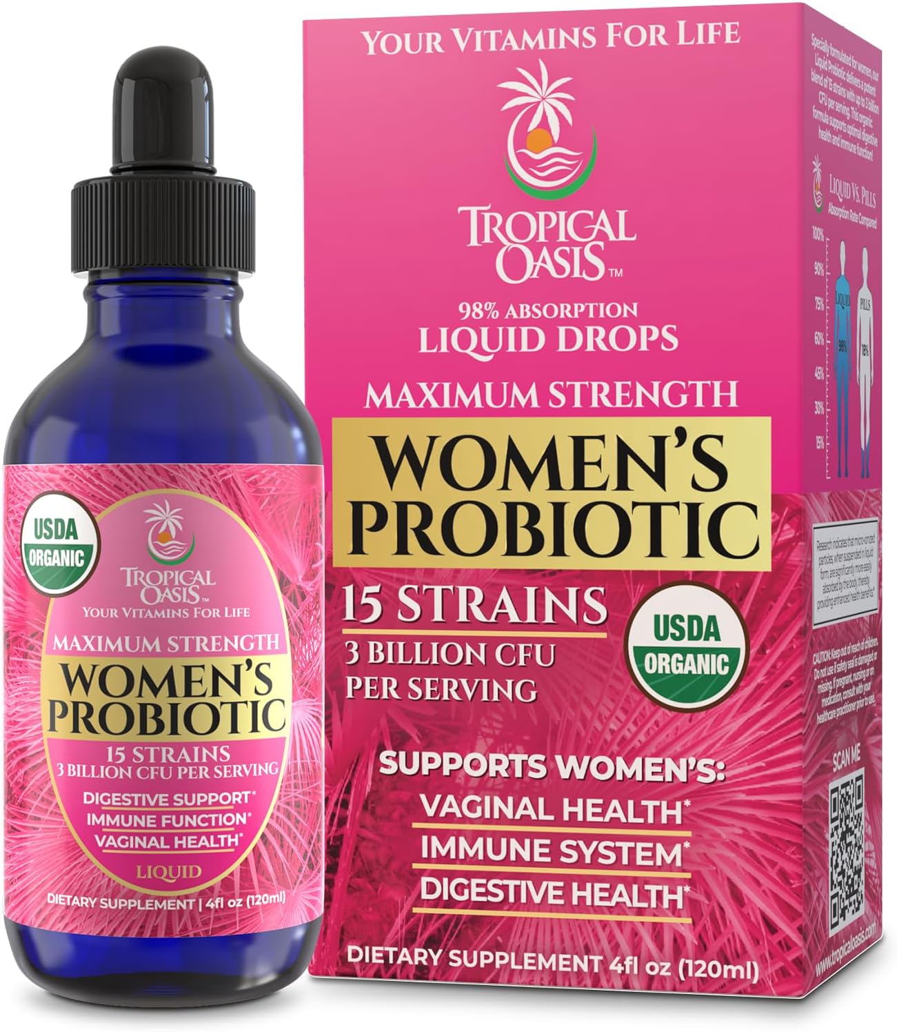Tropical Oasis Women's Premium Liquid Multivitamin - Sugar Free, Non-GMO, 32 Servings - görsel 7