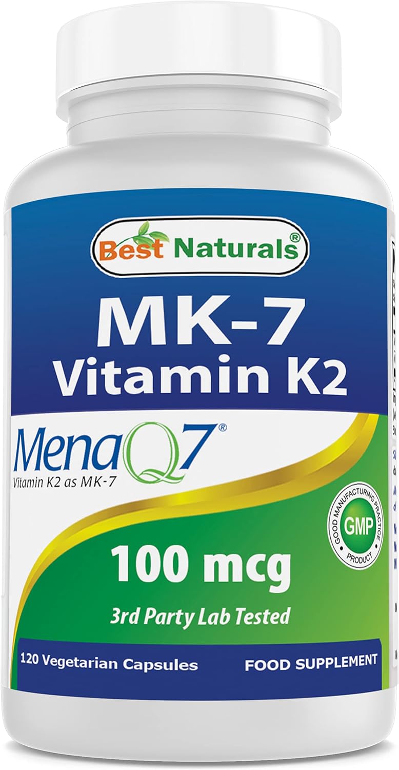 Best Naturals MK-7 Vitamin K2 100 mcg, 120 Vcaps - görsel 1