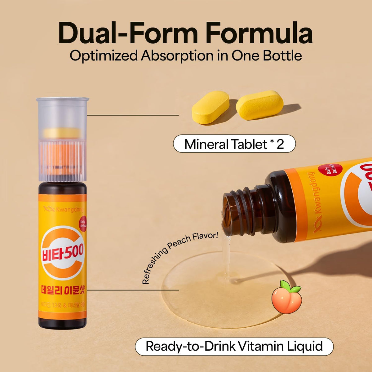 KWANGDONG Vita500 Daily Immune Support Shot - 13 Vitamins & 8 Minerals, 7 Bottles - görsel 2
