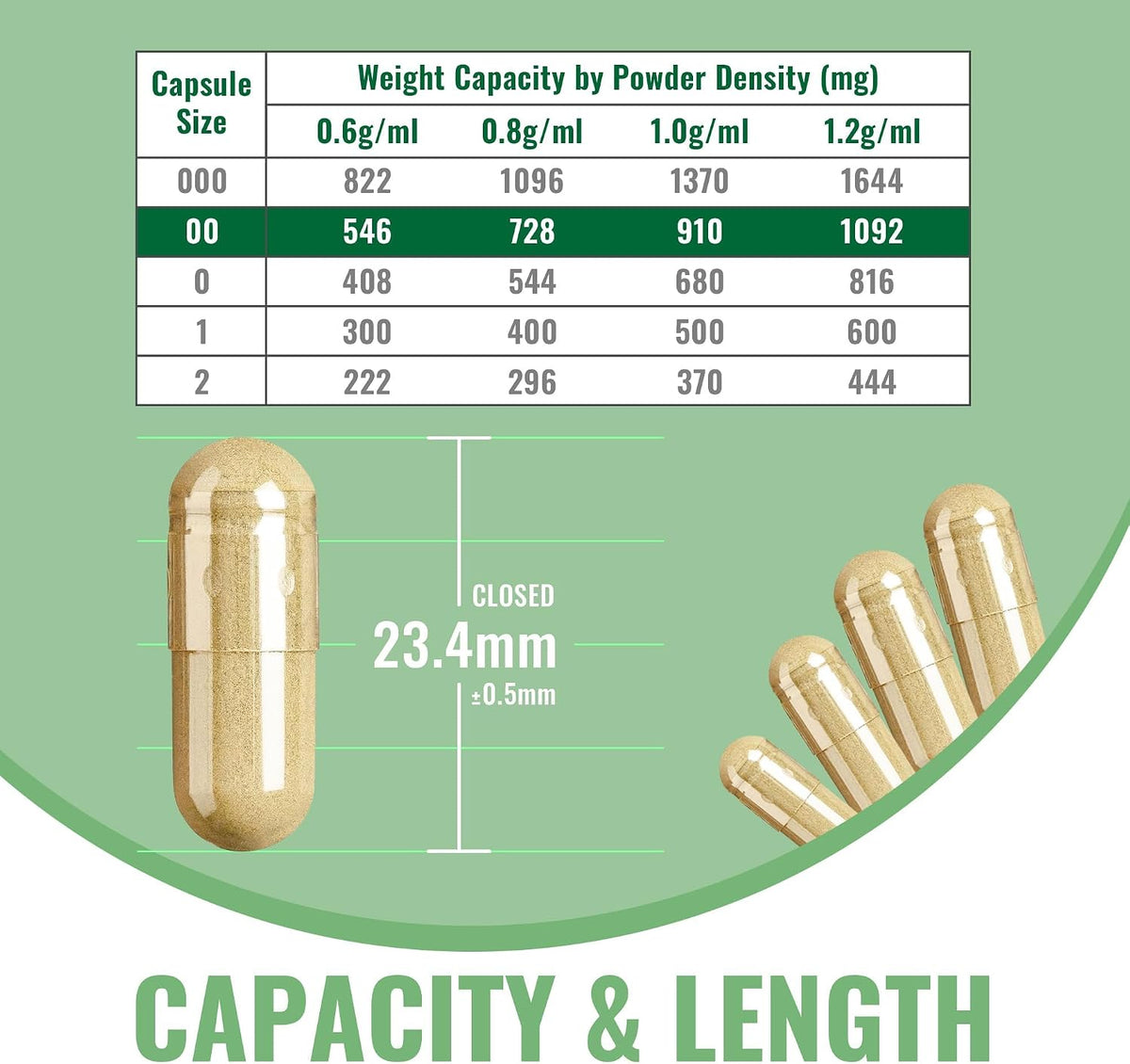 ATNreuro 00 Empty Vegan Capsules with 2 Micro Spoons - 100 Count - görsel 6