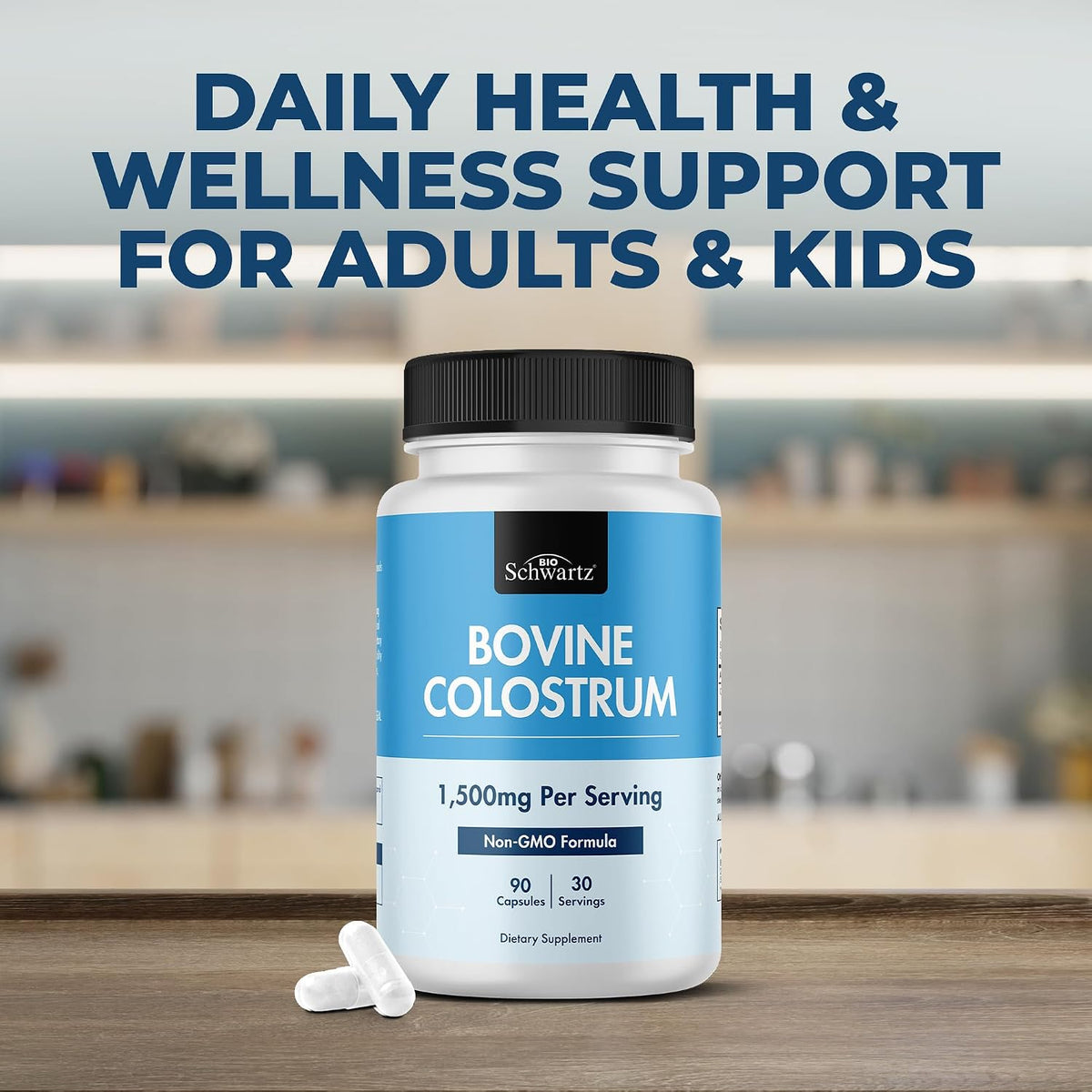 Colostrum Supplement Extra Strength 1500mg – Grass Fed Bovine Colostrum Capsules – Non-GMO, Gluten-free, 90 Count - görsel 3