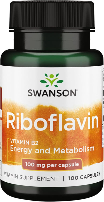 Swanson Vitamin B2 (Riboflavin) 100 mg - 100 Capsules