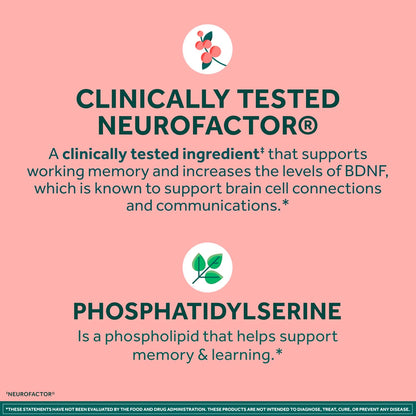 NEURIVA Original Brain Supplement for Memory and Focus, Clinically Tested Nootropics with Phosphatidylserine and Neurofactor, 30 Capsules