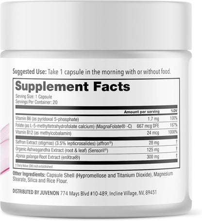 Juvenon Menopause Support Supplement - Mood, Hot Flashes, Energy & Sleep (30 Capsules)