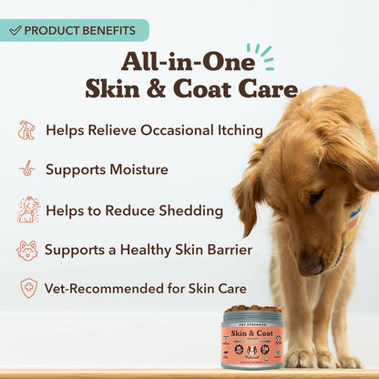 Natural Dog Company Vet Strength Omega Skin & Coat Chews for Dogs – 90 Chews