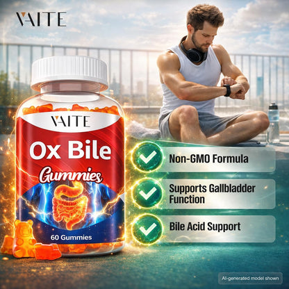 VAITE Ox Bile Gummies – 500mg Digestive Support – 60 Gummies