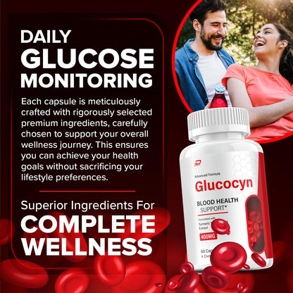 Glucocyn Capsules – All-Natural Supplement, 180 Count (3-Pack)
